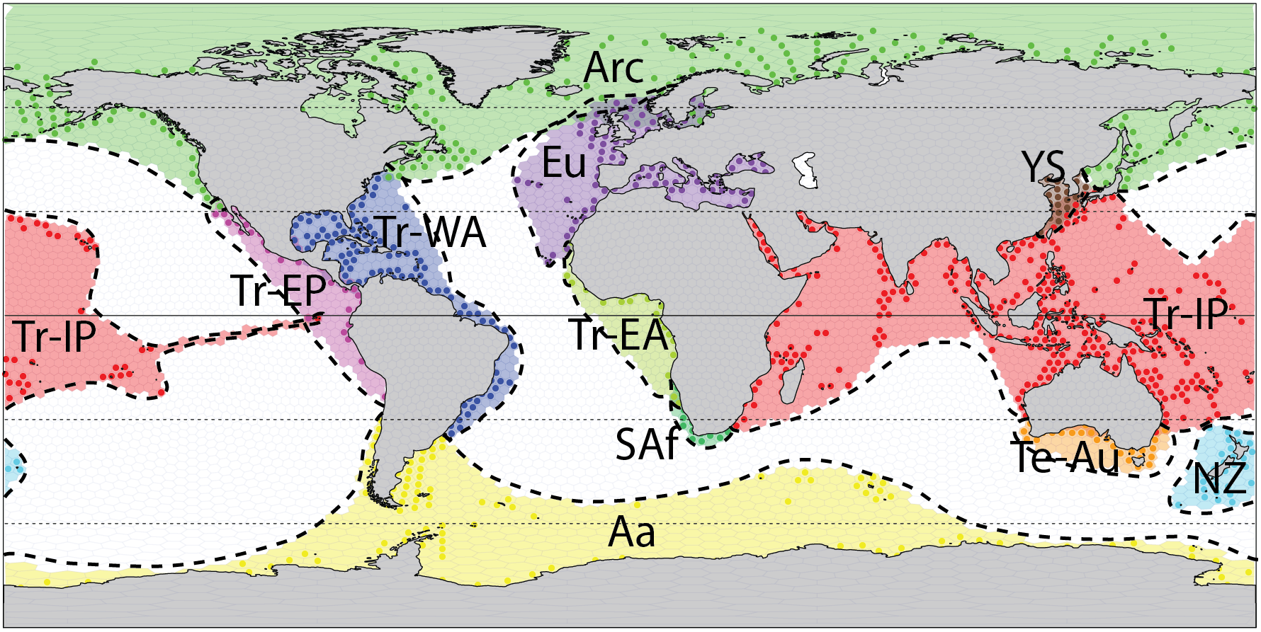Coastal benthic biogeographic regions are stable across the millennia